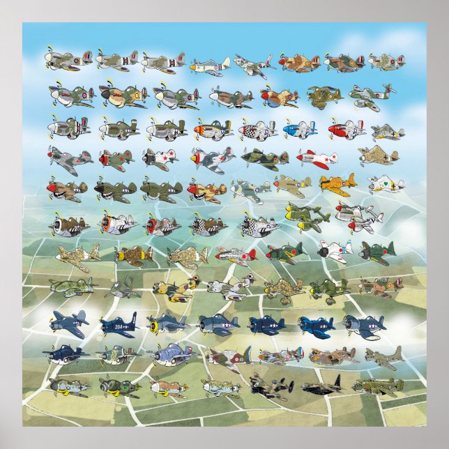 Poster crie a sua própria caricatura de avião (Frente)