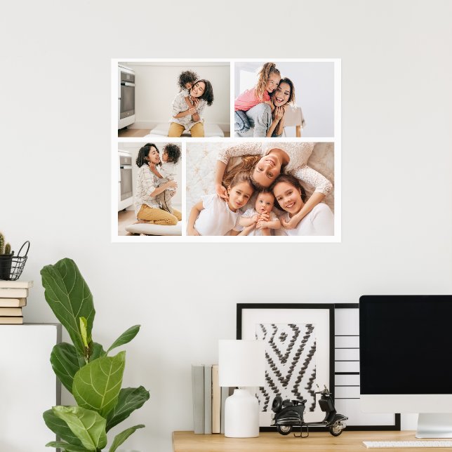 Poster Crie a sua própria colagem de 4 fotos (Escritório em casa)