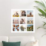 Pôster Crie a sua própria Praça de Colagem de Fotografias<br><div class="desc">Crie seu próprio poster de colagem personalizada de fotos com 9 de suas fotos favoritas.</div>