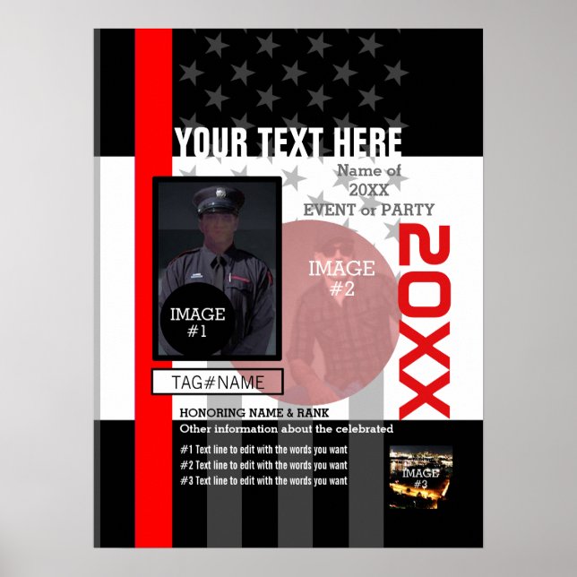 Pôster Crie o seu próprio com 3 imagens e 9 linhas de tex (Frente)