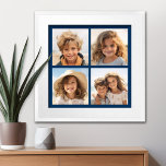 Pôster Crie o seu próprio Marinho de Colagem do Instagram<br><div class="desc">Use quatro fotos quadradas para criar um presente exclusivo e pessoal — faça uma manutenção de tendências. Se precisar ajustar as fotos,  clique na ferramenta personalizar para fazer alterações.</div>