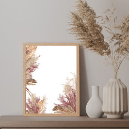 Poster Crie O Seu Próprio Tio Boho Pampas Grass Mauve Pin