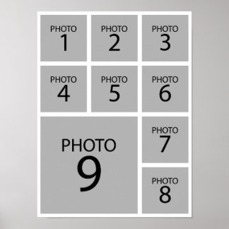 Poster Crie seu modelo personalizado de colagem 9 FOTO
