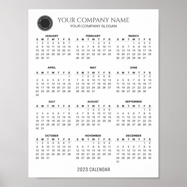Poster Crie seu próprio Calendário da Empresa 2023 | POST (Frente)