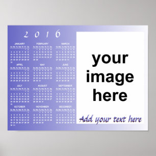 Pôster Crie Seu Próprio Calendário de Fotos Personalizado