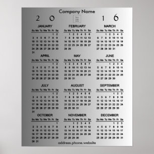 Pôster Crie Seu Próprio Calendário Promocional de Negócio