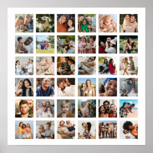 Poster Crie Seu Próprio Cartaz de Colagem de 36 Fotos
