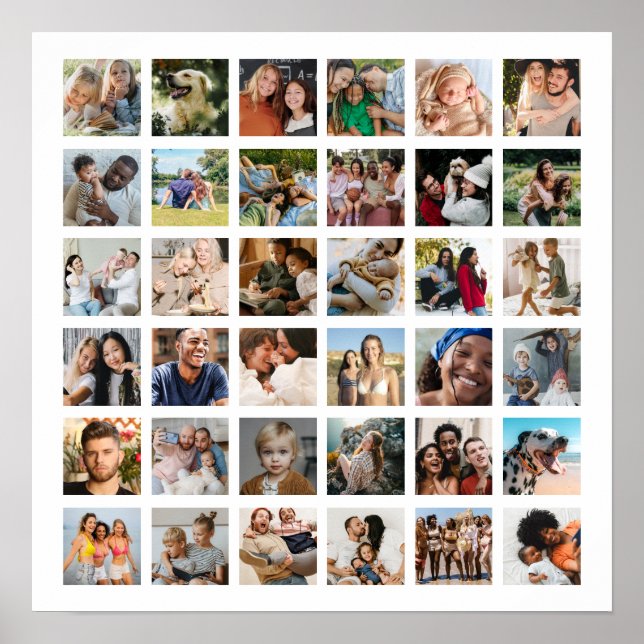 Poster Crie Seu Próprio Cartaz de Colagem de 36 Fotos (Frente)