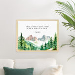 Poster Crie seu próprio cenário de montanha de cotação<br><div class="desc">Crie sua própria citação personalizada de arte poster. Possui tipografia minimalista de máquina de escrever e paisagem de montanha de aquarela.</div>