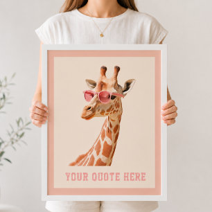 Poster Crie Seu Próprio Citação Girafa Personalizada