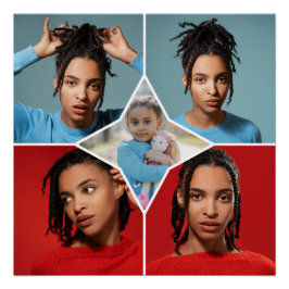 Pôster Crie Seu Próprio Colagem de 5 Fotos