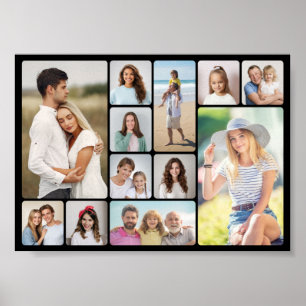 Poster Crie Seu Próprio Colagem de Fotos 12 Cantos Arredo
