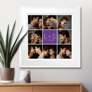 Pôster Crie Seu Próprio Colagem de Fotos de Casamento Mon