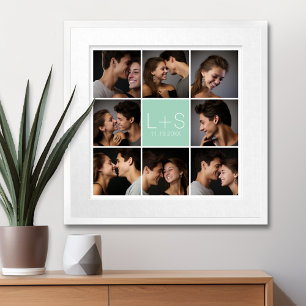 Pôster Crie Seu Próprio Colagem de Fotos de Casamento Mon
