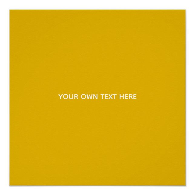 Pôster Crie Seu Próprio Design Amarelo Personalizado (Frente)