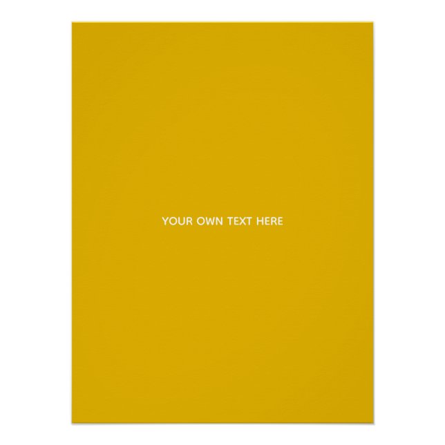 Pôster Crie Seu Próprio Design Amarelo Personalizado (Frente)