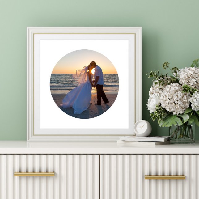 Poster Crie Seu Próprio Foto de Casamento em Forma de Cír (Create Your Own Circle Shape Wedding Photo Poster)