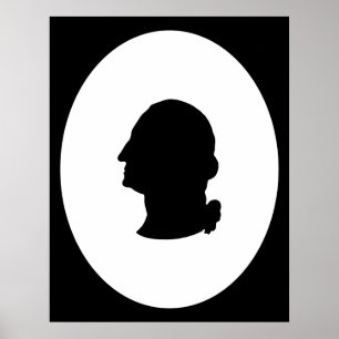 Pôster Crie seu próprio George Washington Silhouette