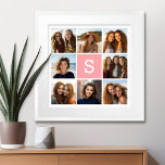 Pôster Crie seu próprio Monograma Personalizado de Colage<br><div class="desc">Use 8 fotos quadradas para criar um presente exclusivo e pessoal. Ou você pode ficar com o filhote hipster e fazer uma moda. Se precisar ajustar as fotos,  clique na ferramenta personalizar para fazer alterações.</div>