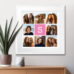 Pôster Crie seu próprio Monograma Personalizado de Colage<br><div class="desc">Adicione 8 fotos e texto personalizado para fazer uma manutenção exclusiva para sua parede. A arte inclui 8 imagens ao redor de uma caixa de texto onde você pode adicionar um monograma ou outro texto.</div>