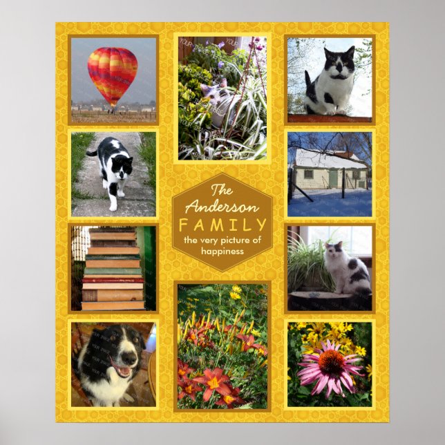 Poster Crie seu próprio nome da família de fotos do Insta (Frente)