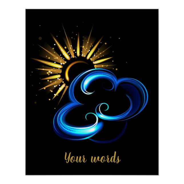 Pôster Crie seu próprio Ouro Sol e Nuvem Azul (Frente)