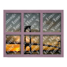 Crie seu próprio quadro da janela de madeira rosa 