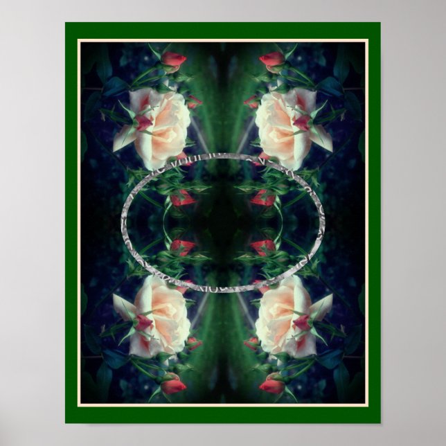 Poster Crie Seu Próprio Rosa De Pêssego E Quadro De Buds (Frente)