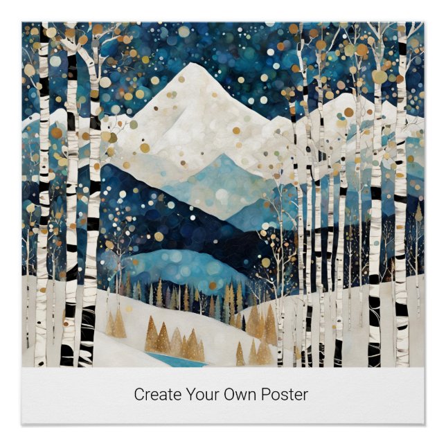 Pôster Crie Sua Escritura De Citação De Montanha (Frente)