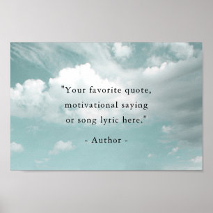 Poster Crie Sua Própria Citação Motivacional - Céu Azul
