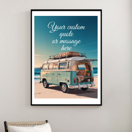 Poster Crie Sua Própria Citação Motivacional-Van de Praia