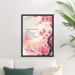 Poster Crie sua própria citação personalizada do Primaver<br><div class="desc">Crie a sua própria citação personalizada de arte de poster. Personalize esta impressão de poster com estilo de máquina de escrever vintage e estilo de aquarela cereja floral.</div>
