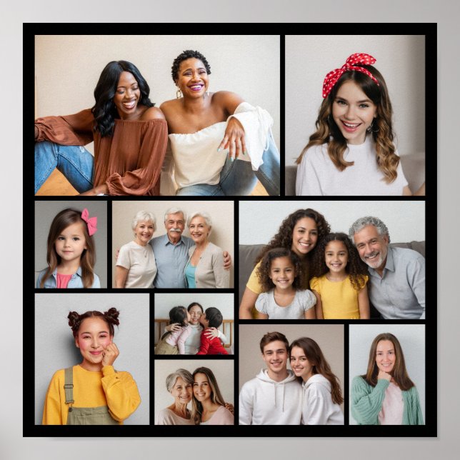 Poster Crie Sua Própria Colagem de 10 Fotos (Frente)