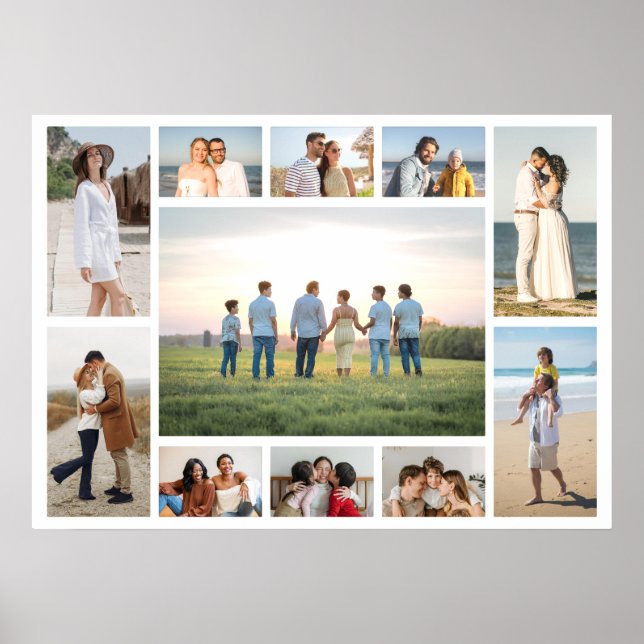 Poster Crie Sua Própria Colagem de 11 Fotos  (Frente)