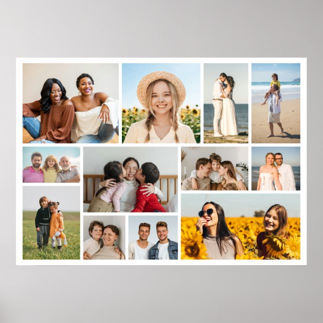 Poster Crie Sua Própria Colagem de 12 Fotos (Frente)