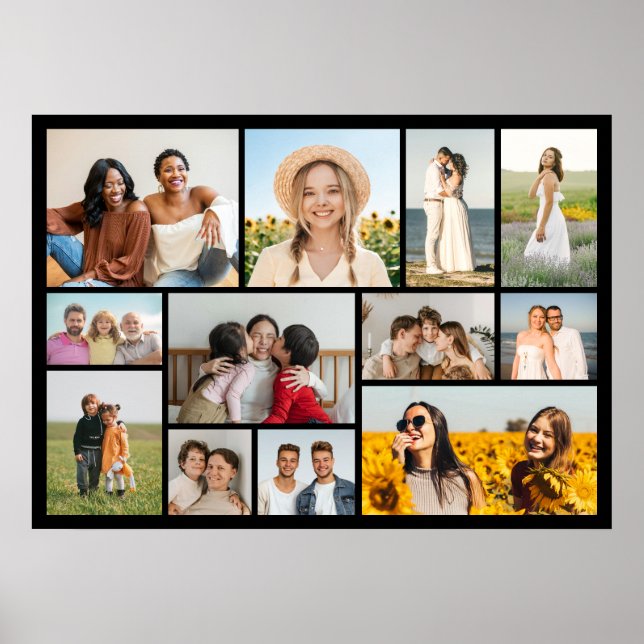 Poster Crie Sua Própria Colagem de 12 Fotos (Frente)