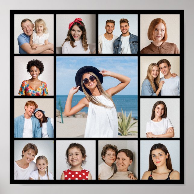 Poster Crie Sua Própria Colagem de 13 Fotos  (Frente)