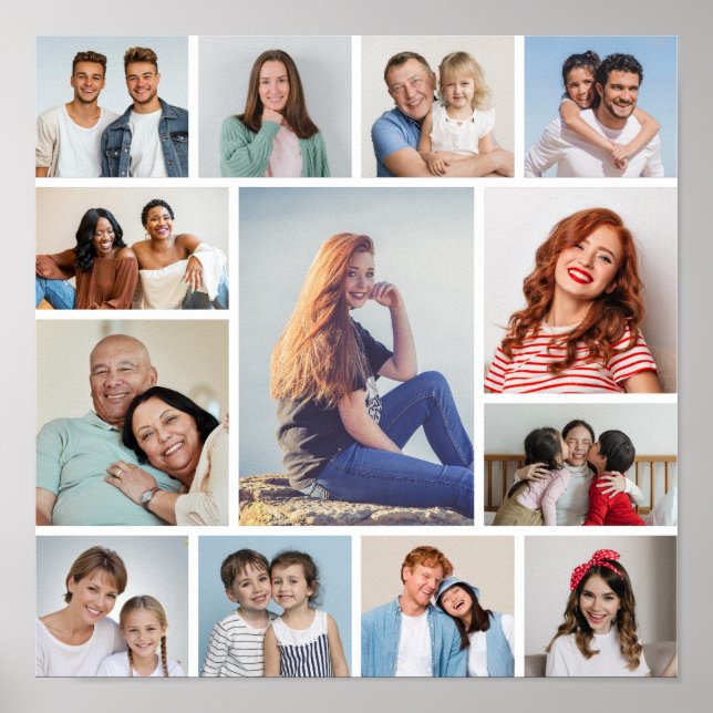 Poster Crie Sua Própria Colagem de 13 Fotos (Frente)