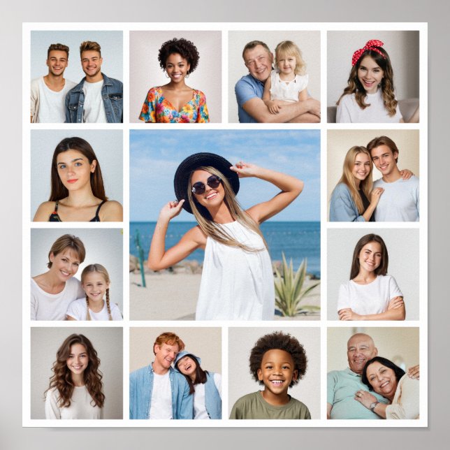 Poster Crie Sua Própria Colagem de 13 Fotos  (Frente)