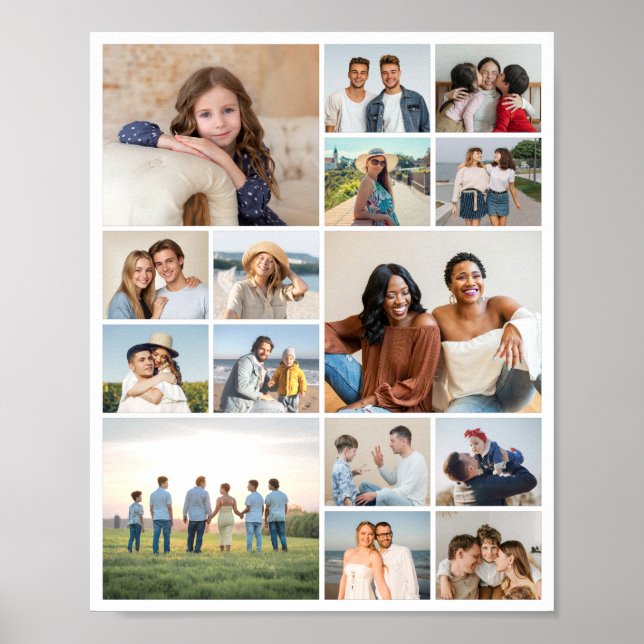 Poster Crie Sua Própria Colagem de 15 Fotos (Frente)