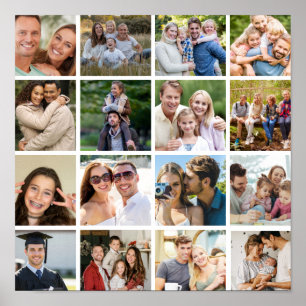Poster Crie sua própria colagem de 16 fotos