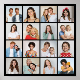Poster Crie Sua Própria Colagem de 16 Fotos