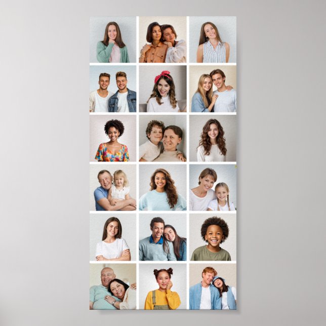 Poster Crie Sua Própria Colagem de 18 Fotos (Frente)