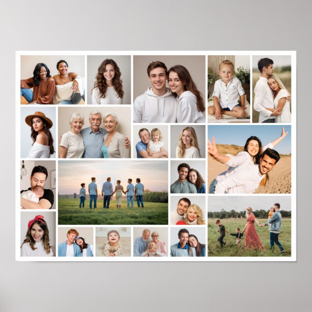 Poster Crie Sua Própria Colagem de 20 Fotos (Frente)