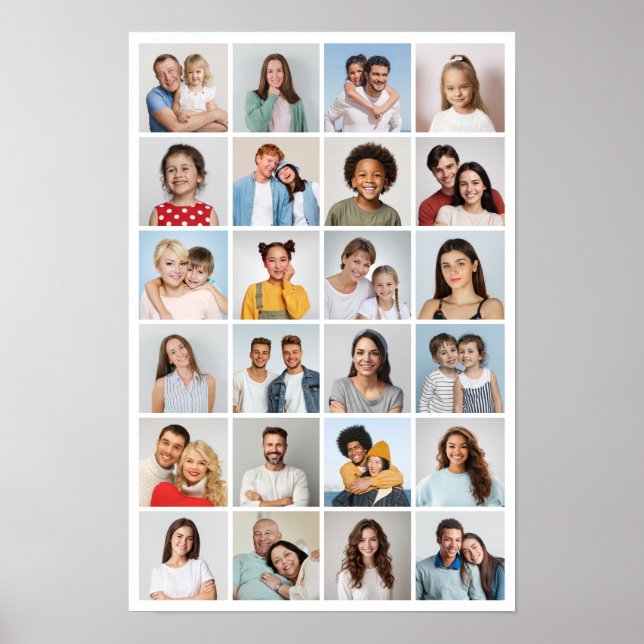 Poster Crie Sua Própria Colagem de 24 Fotos  (Frente)