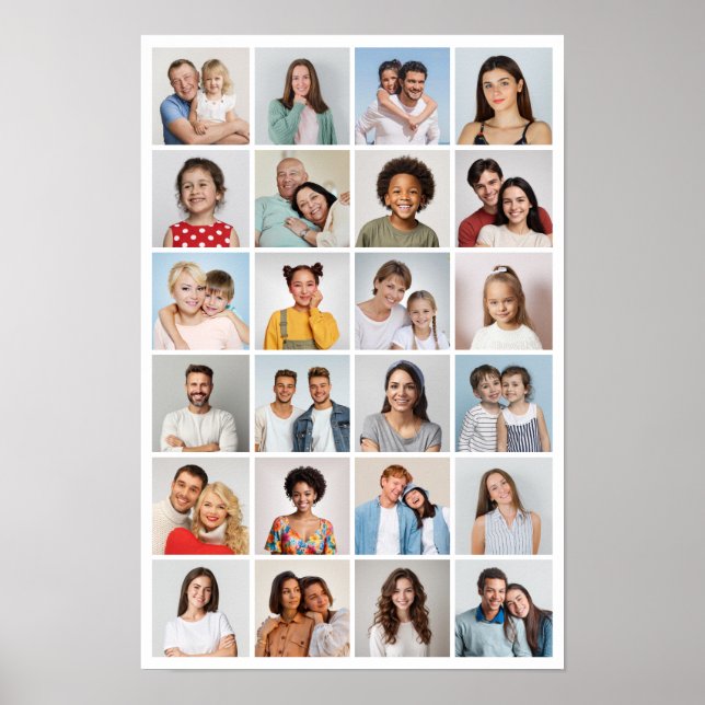 Poster Crie Sua Própria Colagem de 24 Fotos  (Frente)