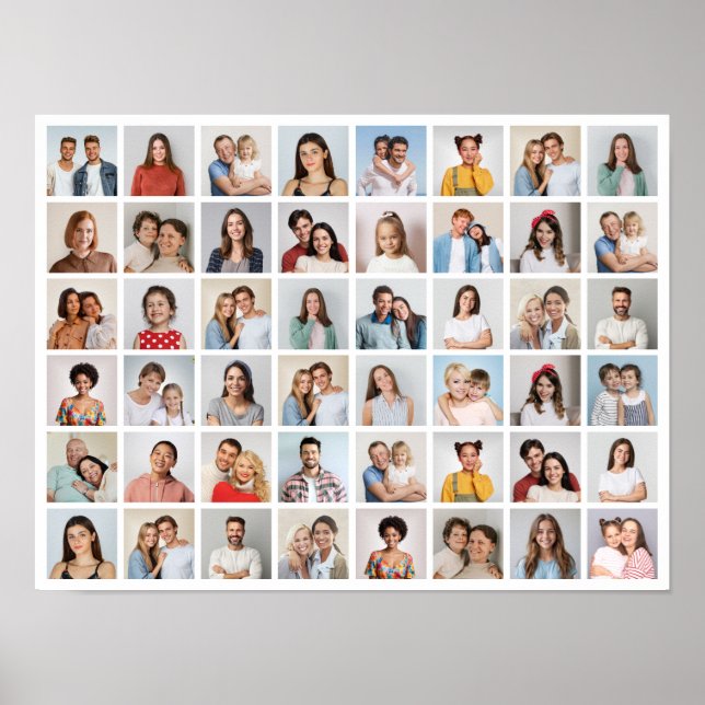 Poster Crie Sua Própria Colagem de 48 Fotos (Frente)