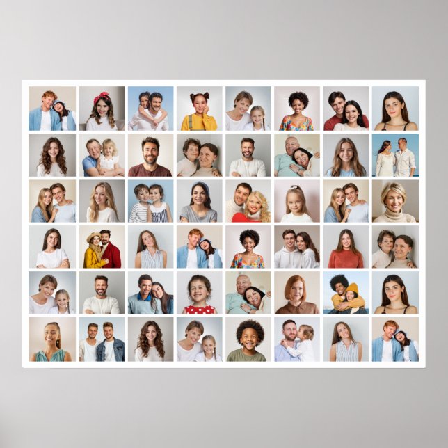 Poster Crie Sua Própria Colagem de 48 Fotos (Frente)