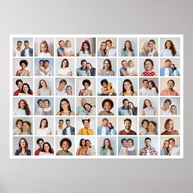 Poster Crie Sua Própria Colagem de 48 Fotos (Frente)