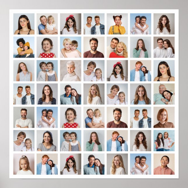 Poster Crie Sua Própria Colagem de 49 Fotos  (Frente)